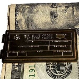 Anson Money Clip, Gold Tone. BLUE CROSS BLUE SHIELD. Vintage Rare